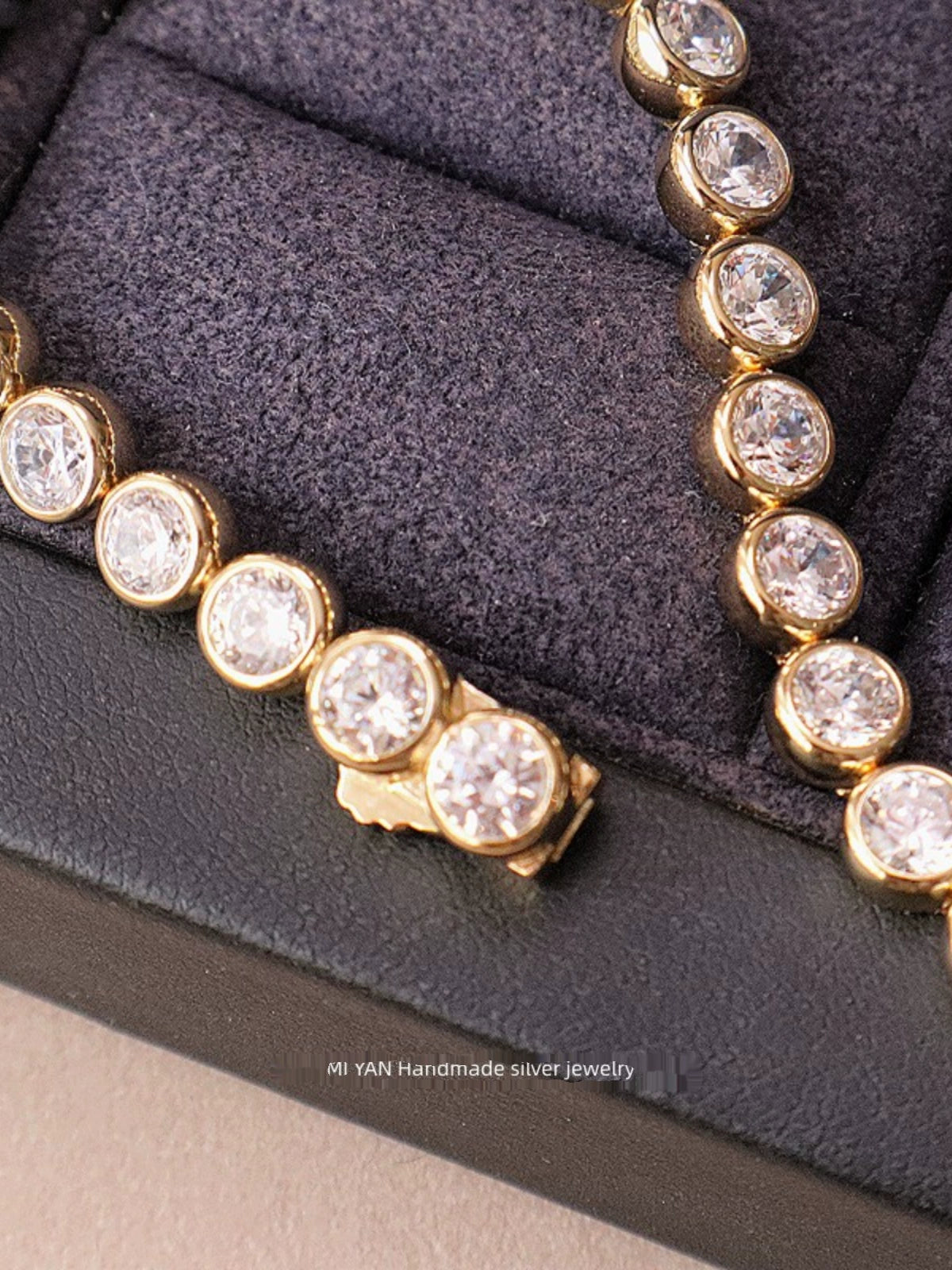 Miyan Bubble Bead Bracelet Diamond-Embedded Full of Crystals Light Luxury 925 Silver Versatile Daily Retro Vintage Bracelet Hand Jewelry Women