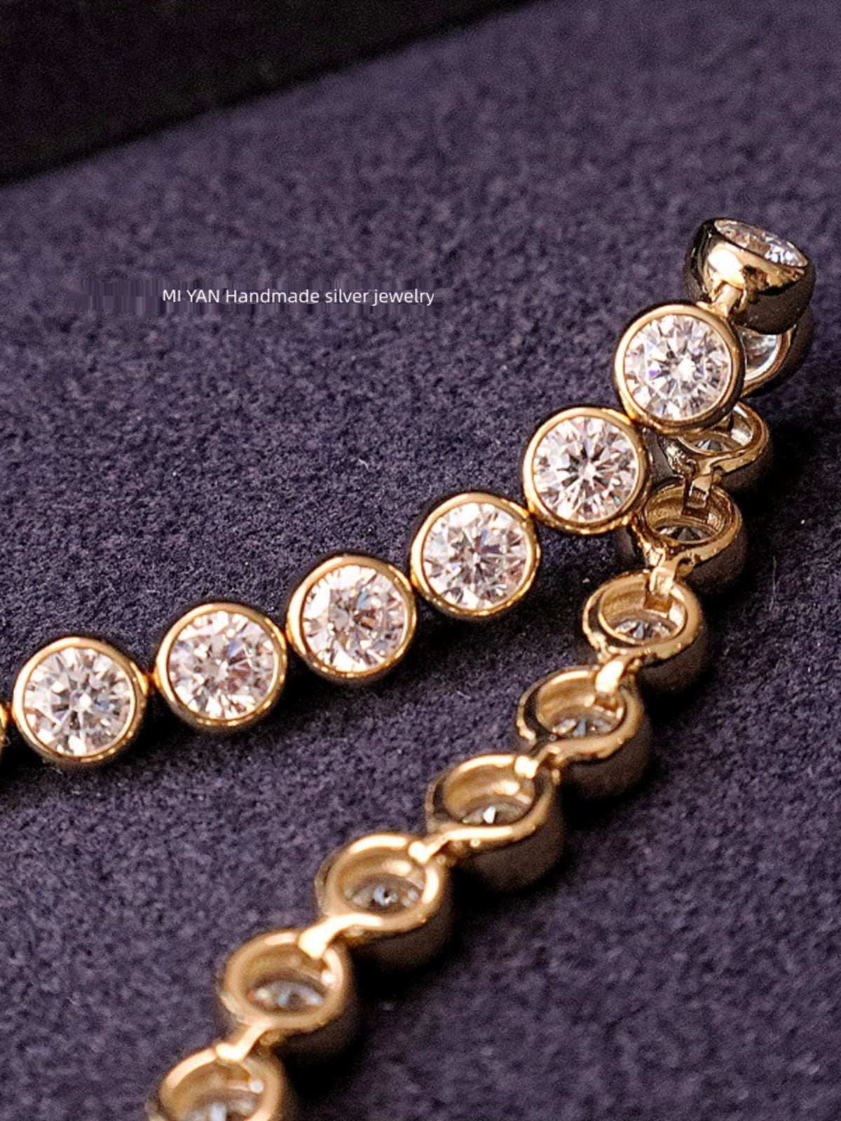 Miyan Bubble Bead Bracelet Diamond-Embedded Full of Crystals Light Luxury 925 Silver Versatile Daily Retro Vintage Bracelet Hand Jewelry Women